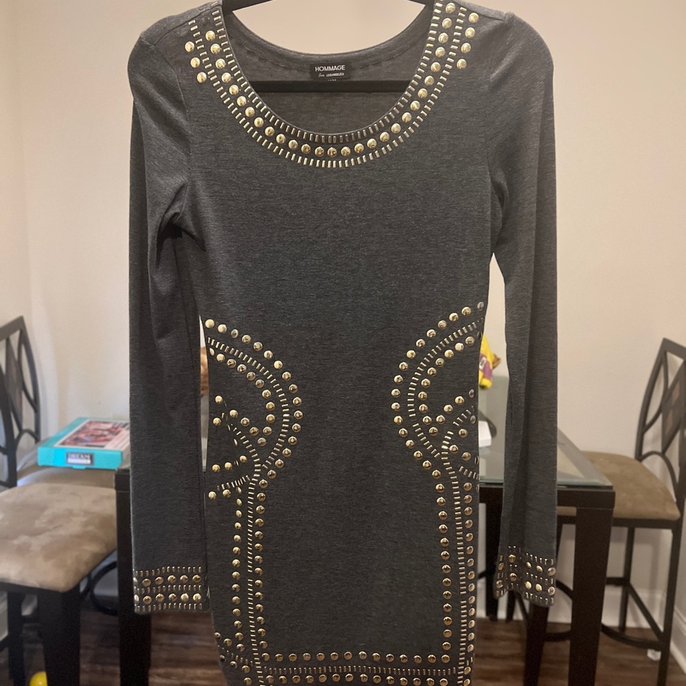 Gray dress with silver studs